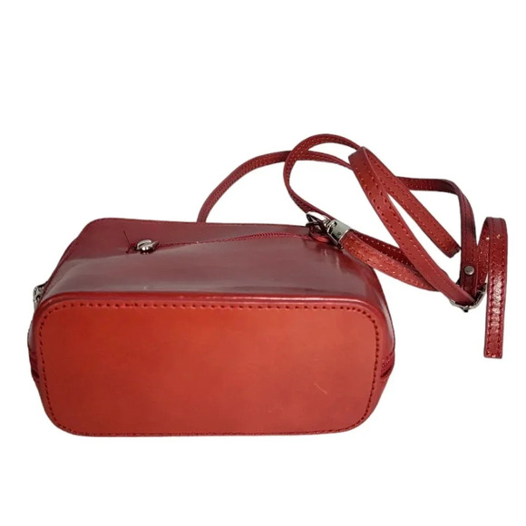 BARBERINI Red Italian Leather Mini Crossbody - Picture 7 of 13